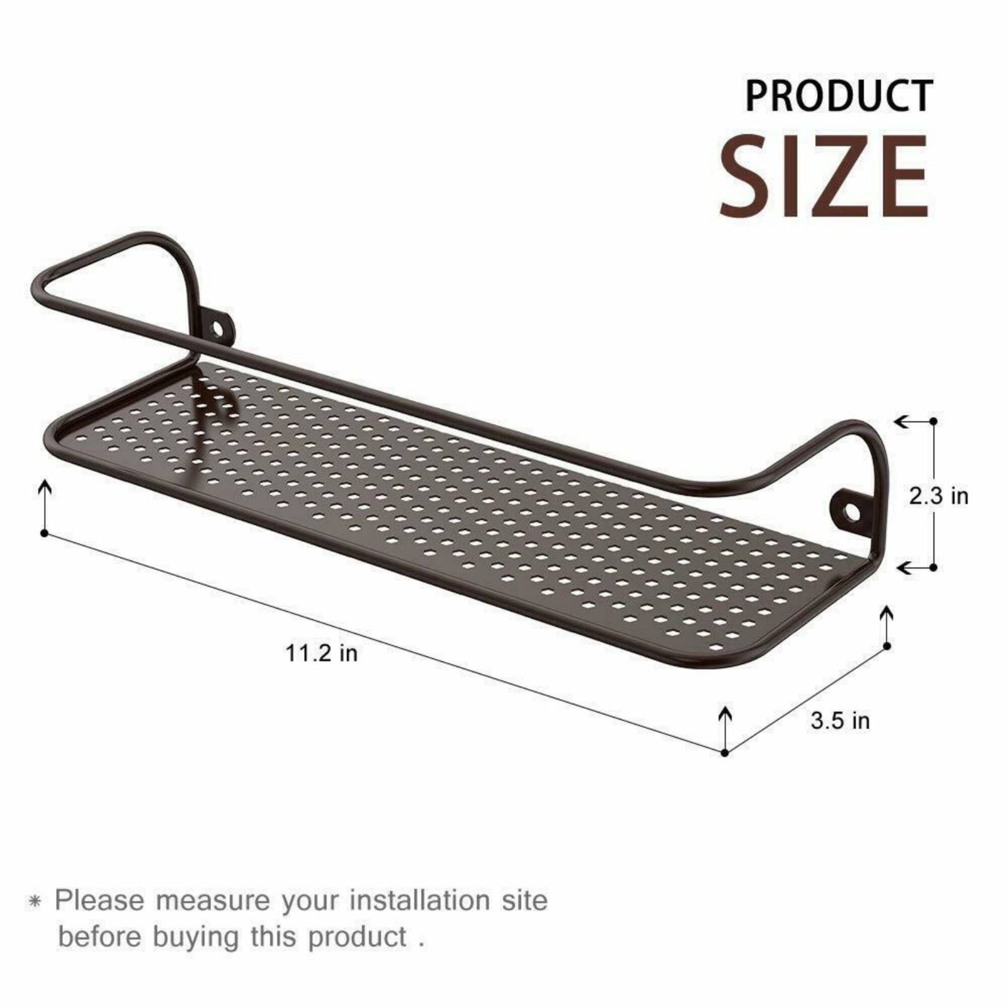 NEX™ Brown Wall-Mount Metal Spice Racks with Guard Rail, 4ct.